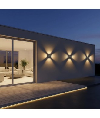 kelvo® ARKOS KLV-101-0111 Φωτιστικό Τοίχου - Απλίκα LED 8W 840lm 15° AC 220-240V Αδιάβροχο IP65 Θερμό Λευκό 2700K - CREE SMD Chip & TÜV SÜD Driver - Γκρι Ανθρακί Ματ - Μ14 x Π5.5 x Υ14cm - 5 Χρόνια Εγγύηση